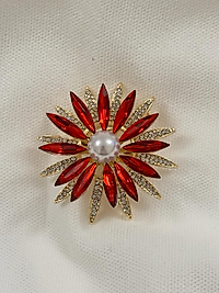 Çiçek Broş İnci Detay