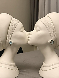 Mavi Yıldız Ay Detay Küpe