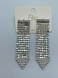 Gümüş Rengi Payetli Küpe