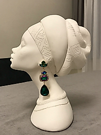 Yeşil Damla Taş Detay Küpe