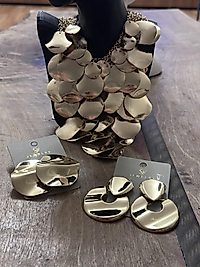 Gold kolye küpe takımı