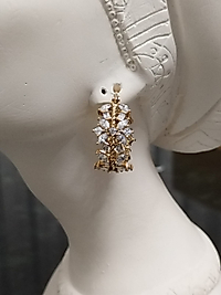 14K Taşlı Halka Küpe