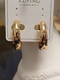 14K Gold Yıldız Detay Halka Küpe