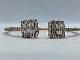 Rose Gold Baget ve Sıra Taş Detay Kelepçe