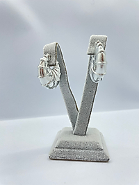 Özel Seri Midye Deseni Gümüş Rengi Küpe