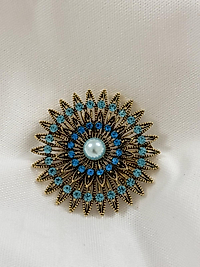 Vintage Çiçek Formu Broş