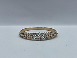 Rose Gold Üç Sıra Taş Detay Kelepçe