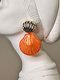 Gold Sedefli Turuncu istiridye Küpe