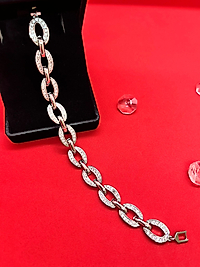 14K  Gümüş Rengİ Oval Taşlı Bleklk