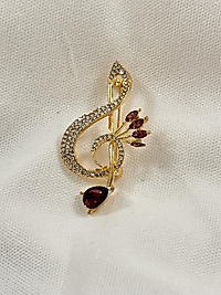 Sol Anahtarı Gold Broş