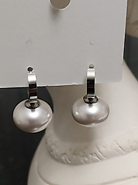 Çelik Gümüş Renk inci Küpe