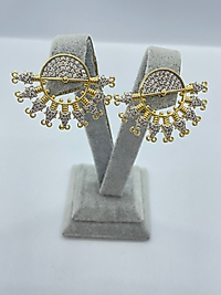 Hawaii Taşlı Gold Rengi Küpe