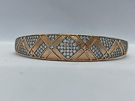 Rose Gold Baklava Desen Taş Detay Kelepçe