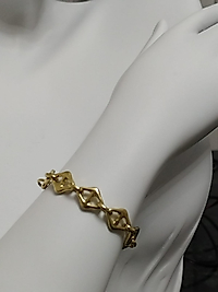 Geometri Kesim Çelik Bileklik Gold