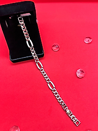 14K  Gümüş Rengİ Taş Detay Figaro Bileklik