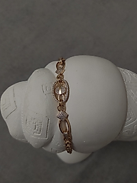 14K Oval Taş Detay Bileklik