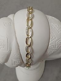 14K Oval Taş Detay Bileklik