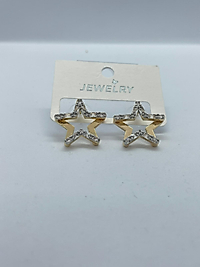 Minimal İki Renkli Yıldız Küpe