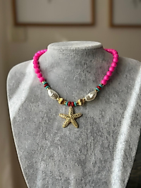 Deniz Yıldızı Kolye Pembe Detay