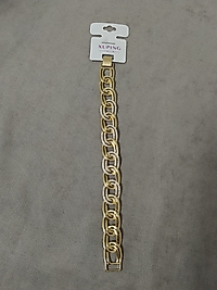 14K Oval içiçe Geçmeli Taş Detay Bileklik