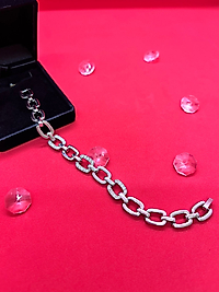 14K  Gümüş Rengİ Dİkdörtgen Taş Detaylı Bİleklİk