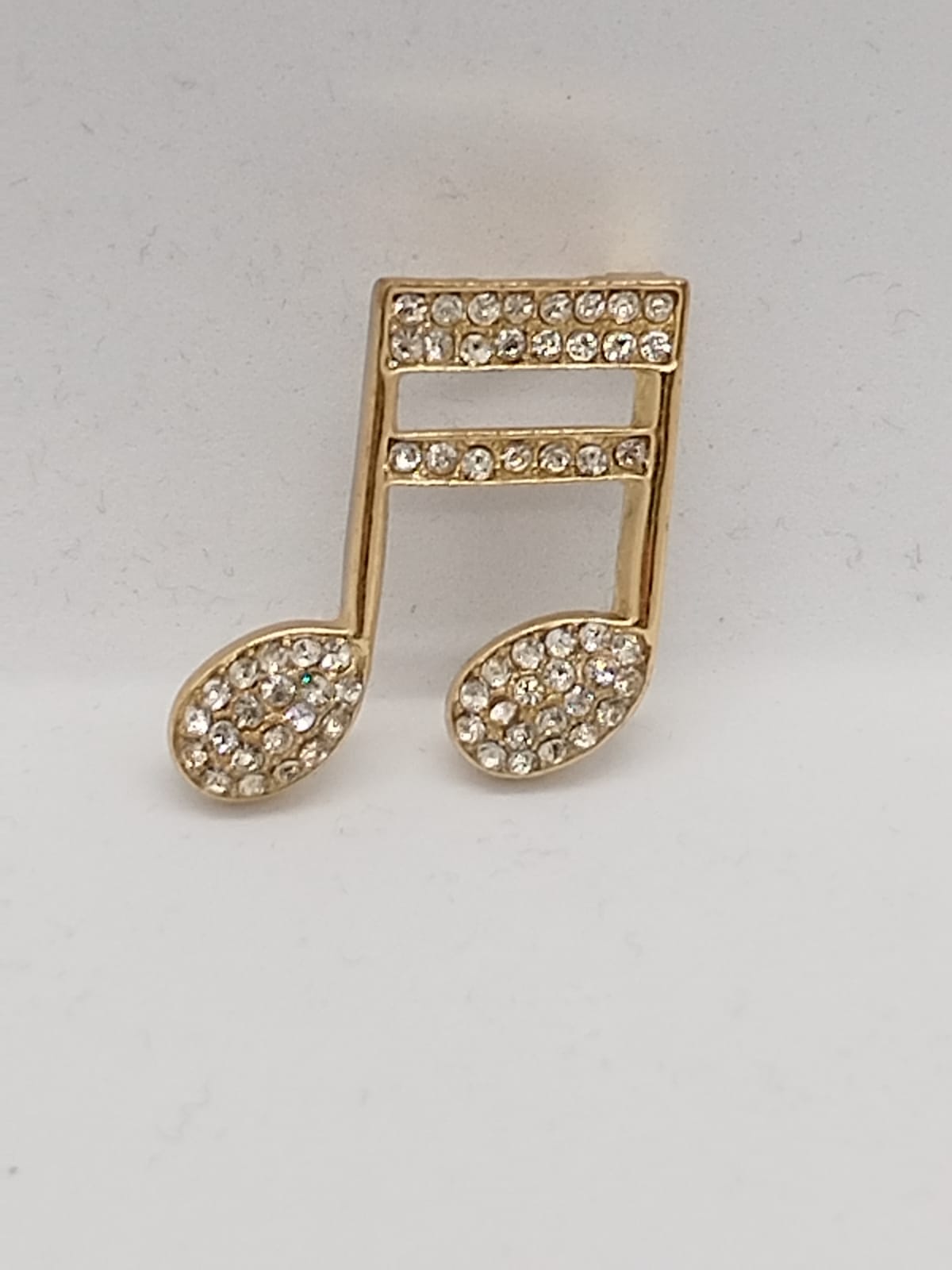 Gold Rengi Taş Detaylı Nota Figürü Broş