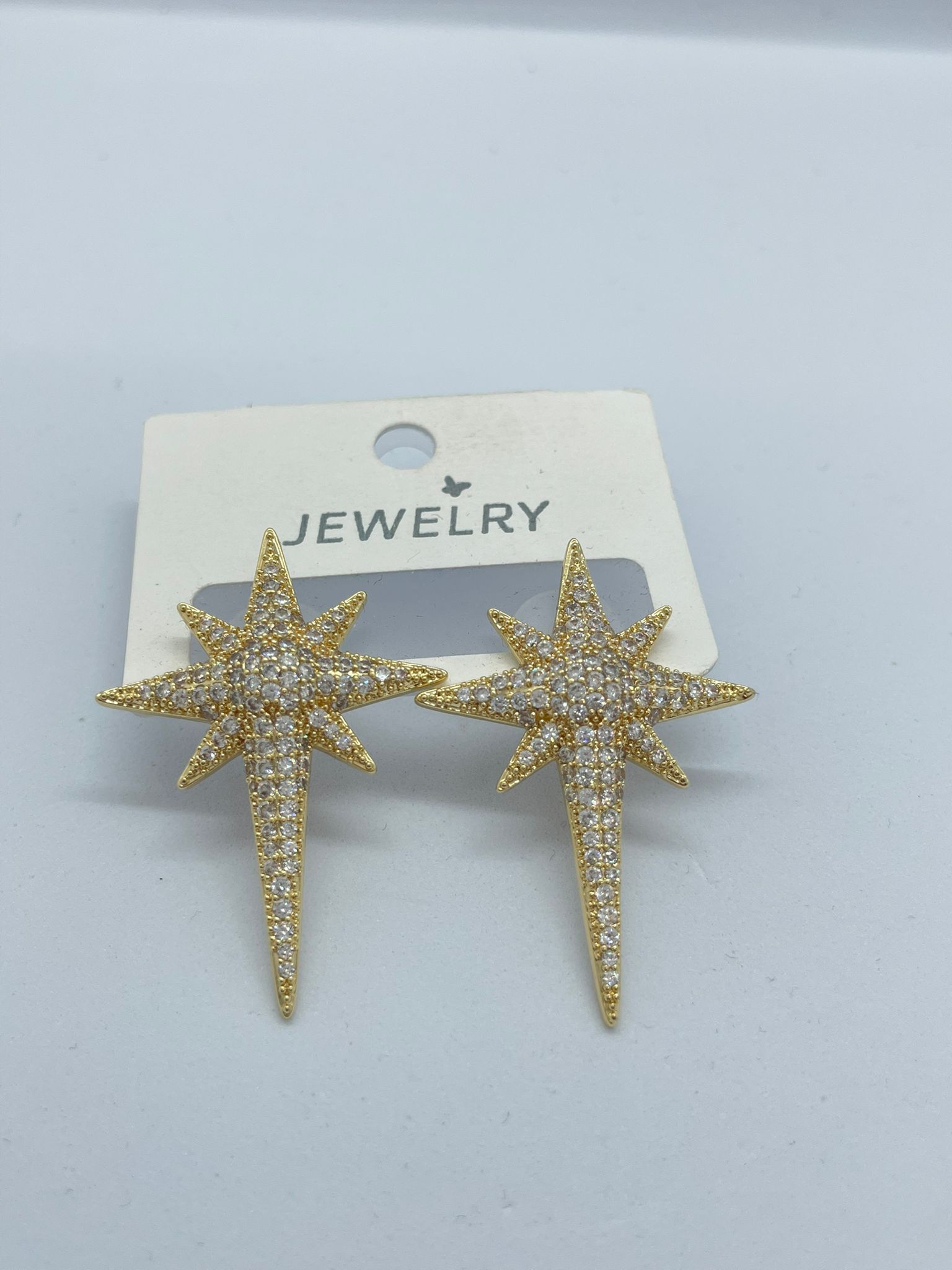 Gold Rengi Taşlı Kuzey Yıldızı Küpe