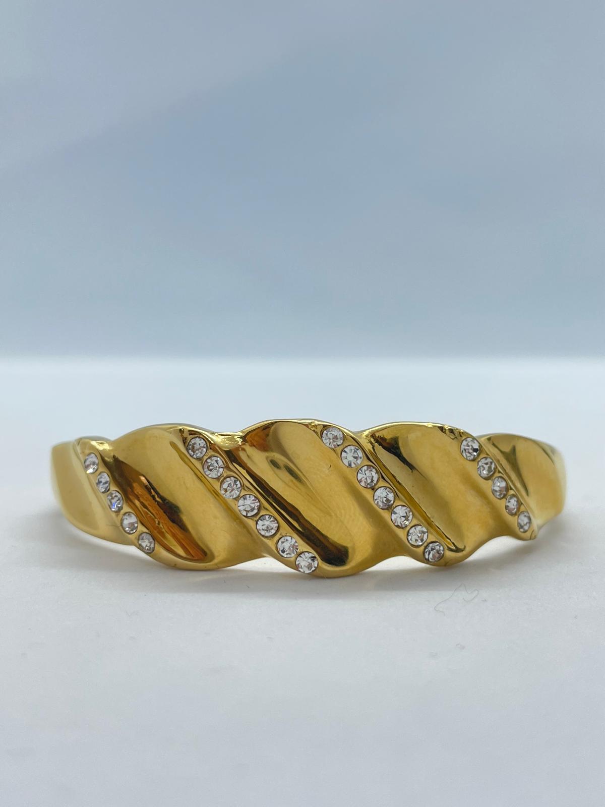 Kalın Burgu Model Taş Detaylı Kelepçe