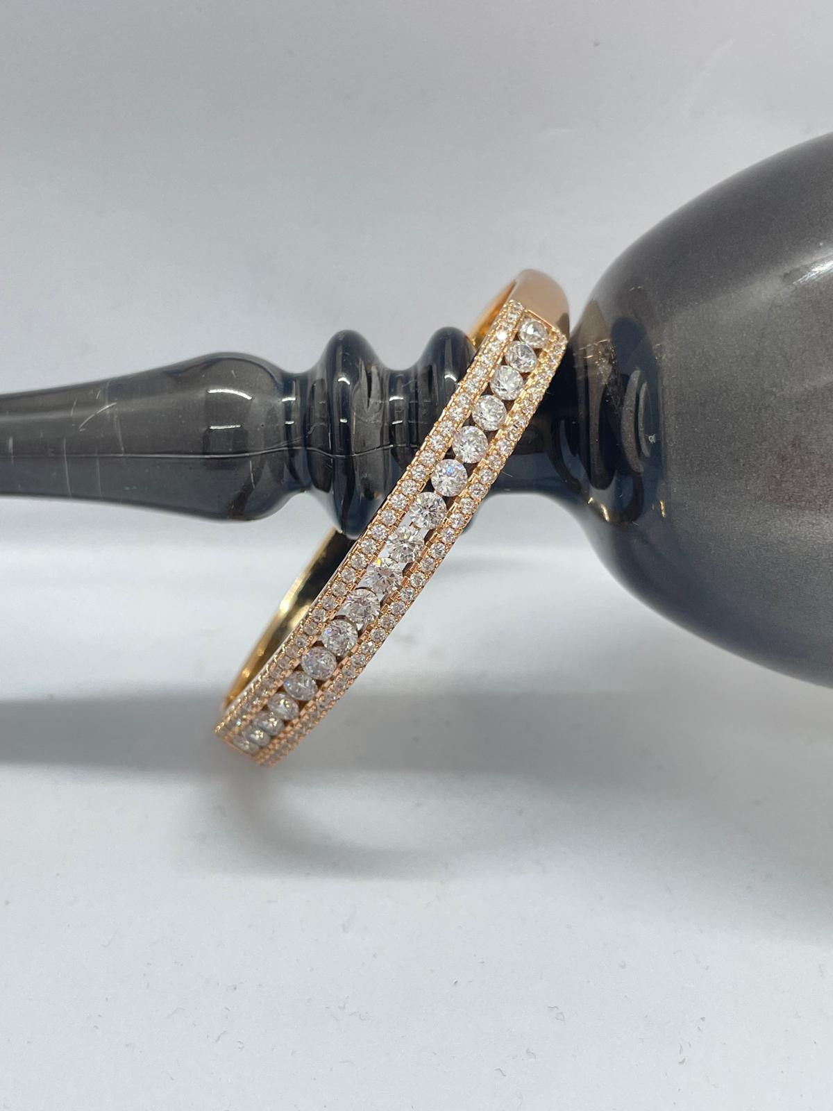 Rose Gold Sıra Taş Detay Kelepçe