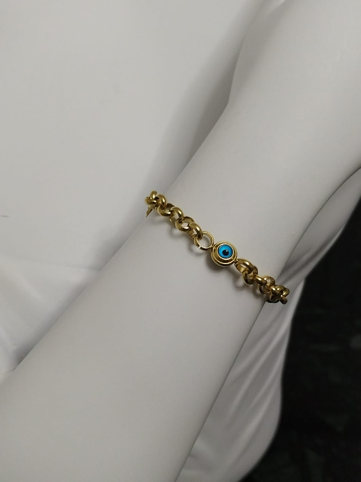 Göz Boncuğu Detaylı Çelik Bileklik