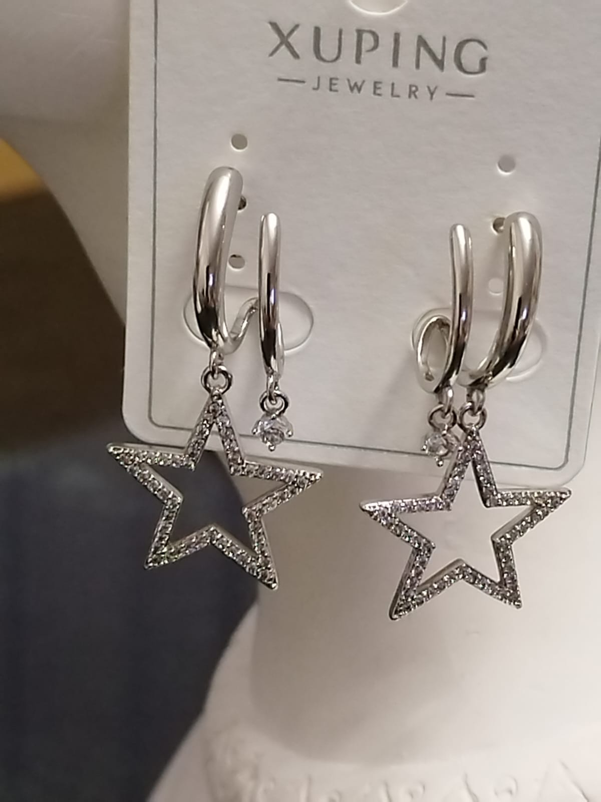 14K Gümüş Yıldız Detay Küpe