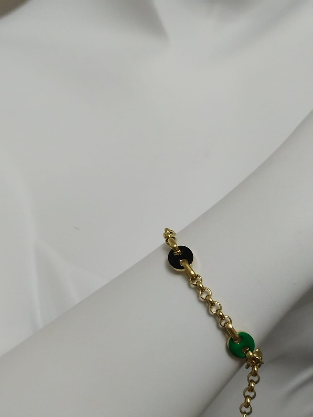 Çelik Yeşil Düğme Model Bileklik