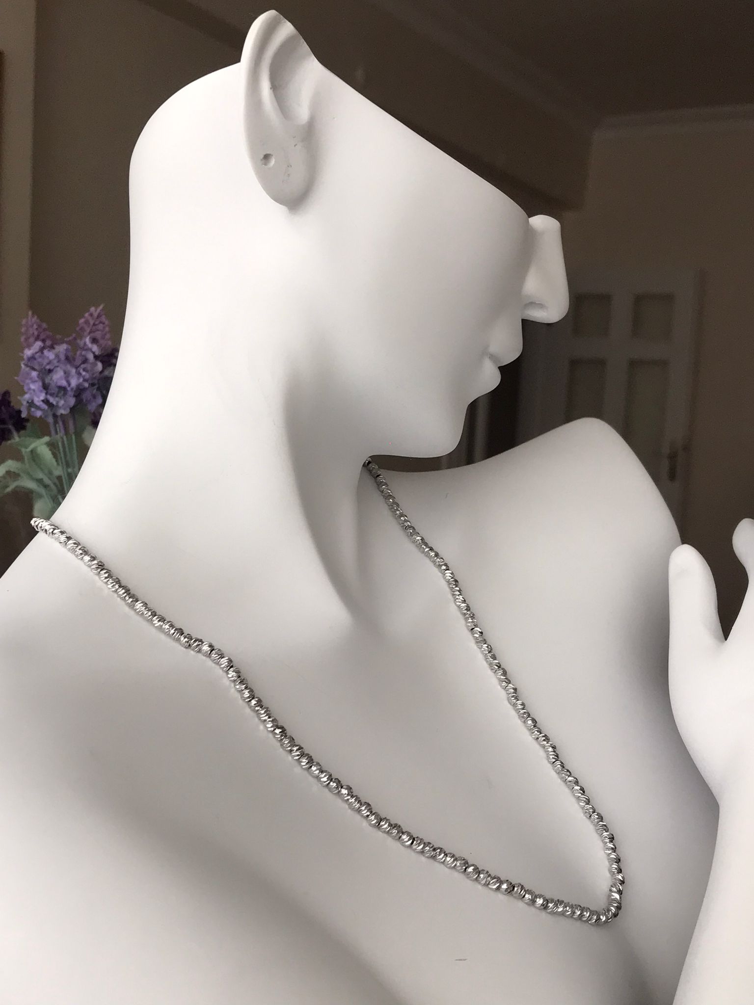 Gümüş Renk Dorika Kolye Uzun