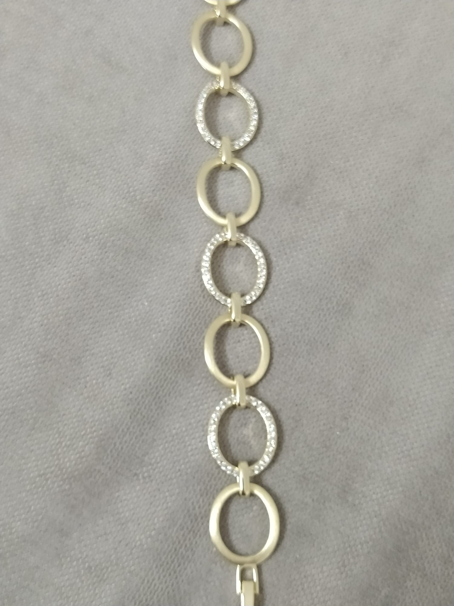 Taş Detay Oval Bileklik 14k