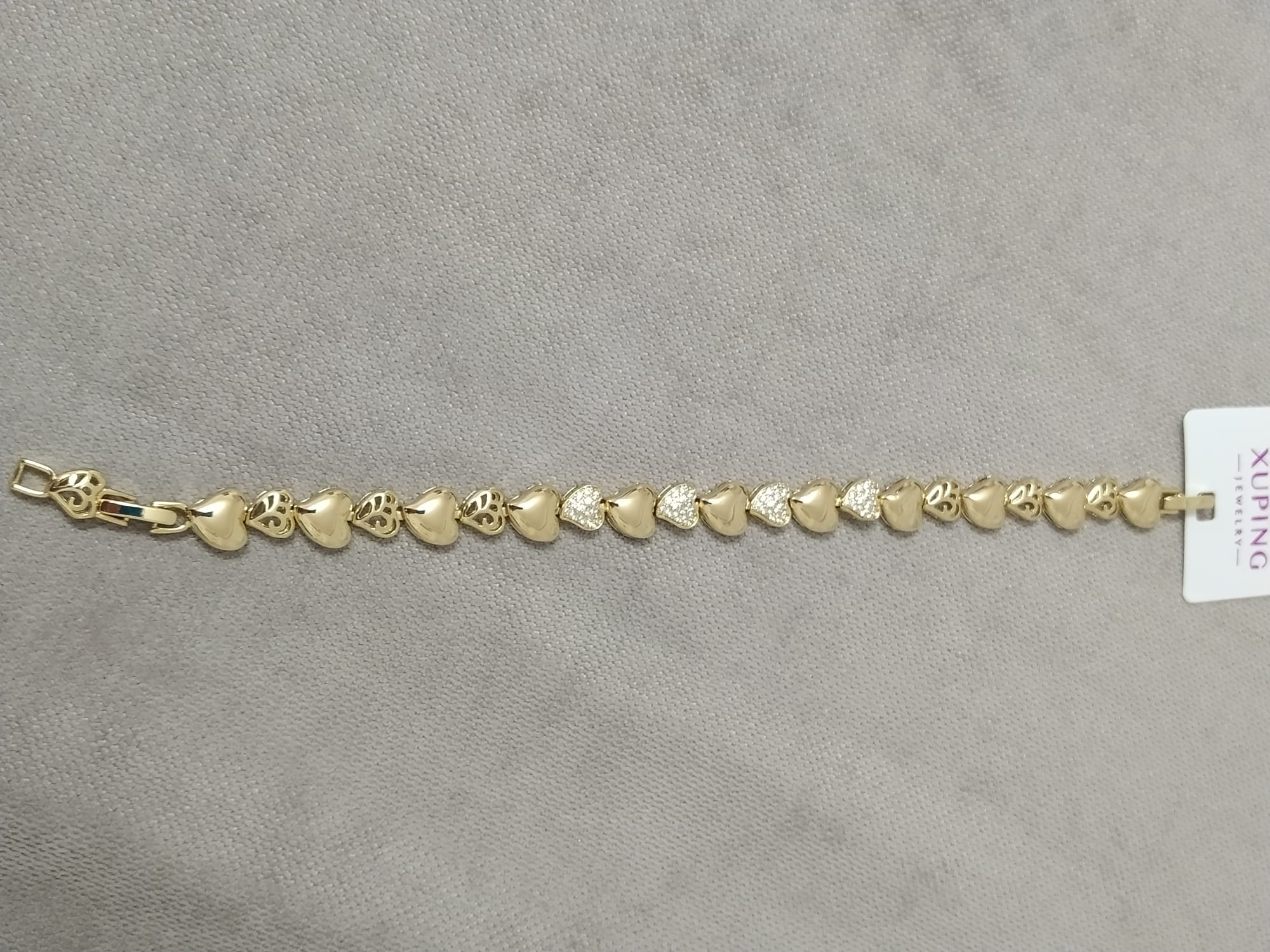 Taş Detay 14K Kalp Bileklik