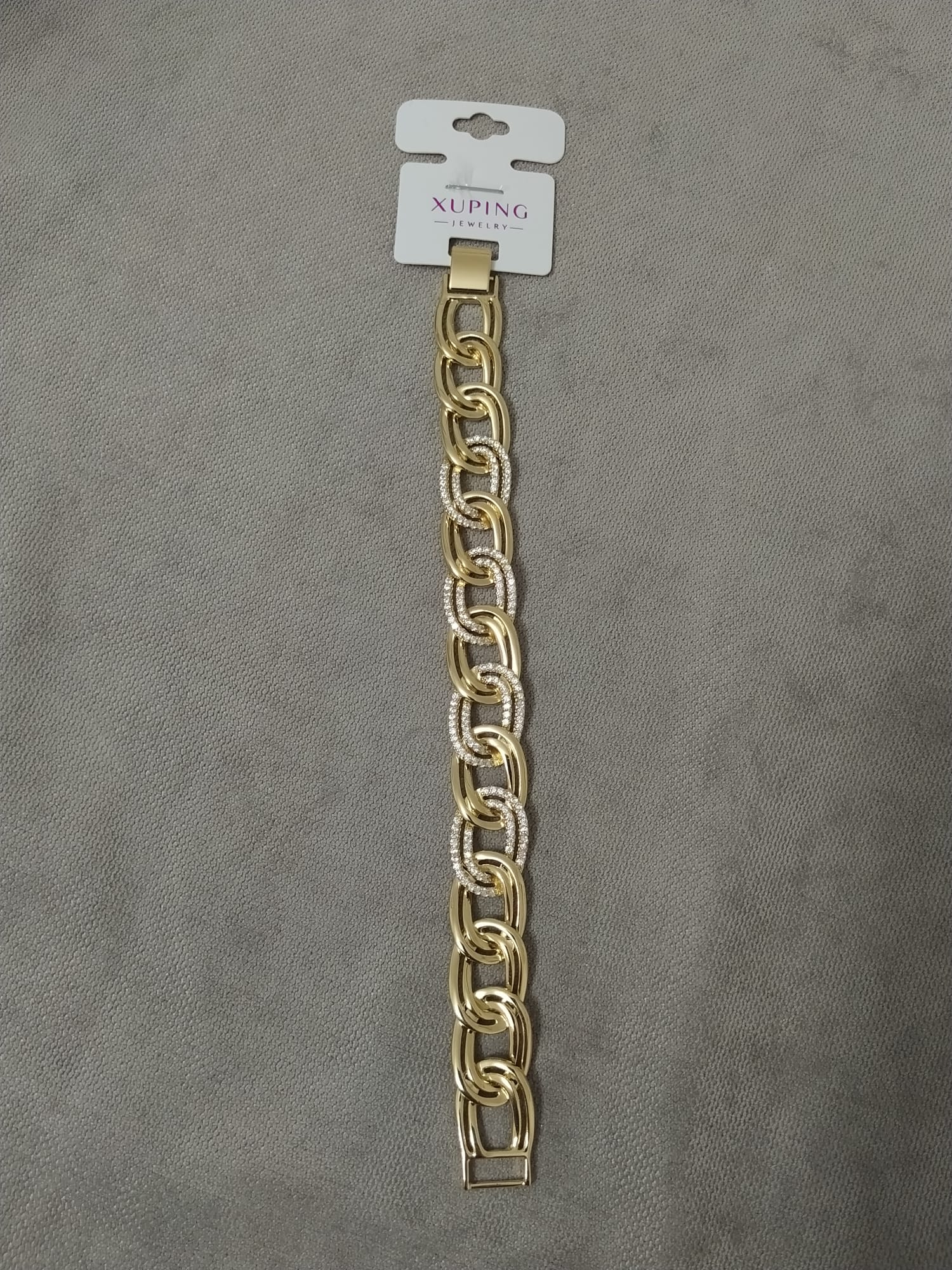 14K Oval içiçe Geçmeli Taş Detay Bileklik