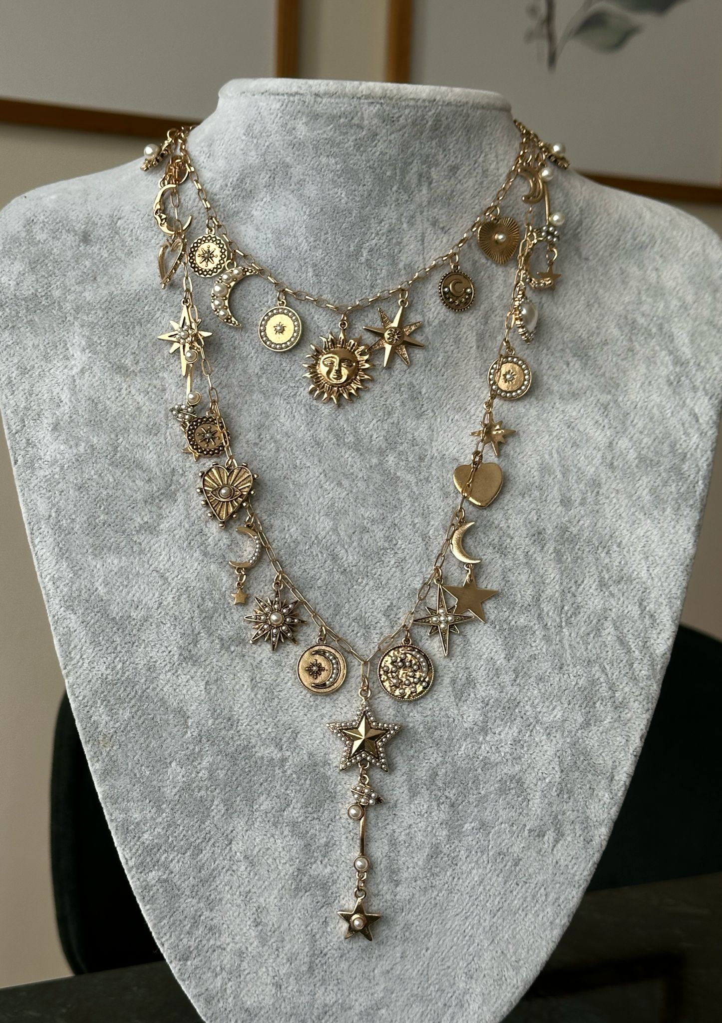 Samanyolu Kalp inci Detay Dekolte Kolye