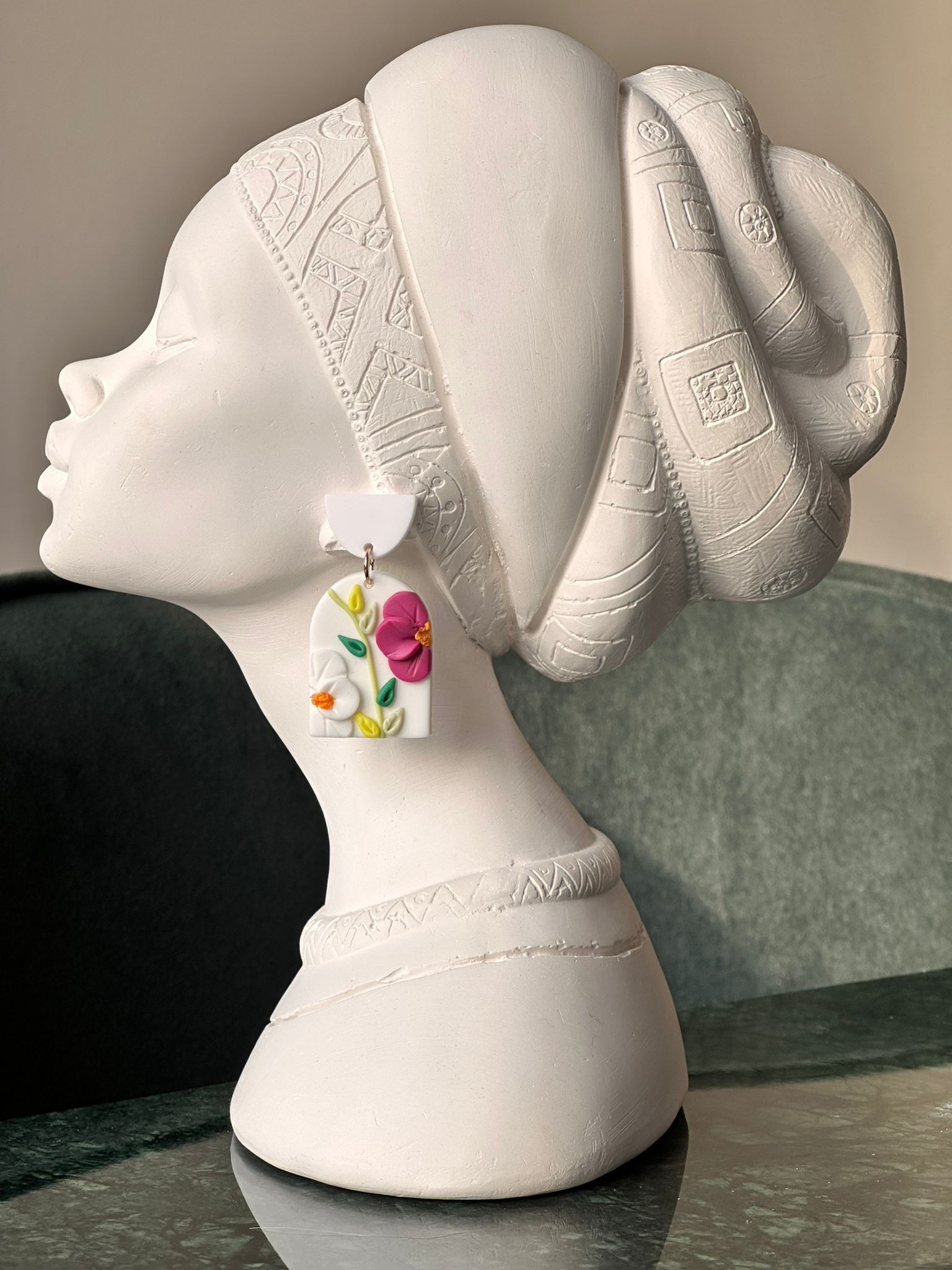 Tablo Küpe Çiçek Desen