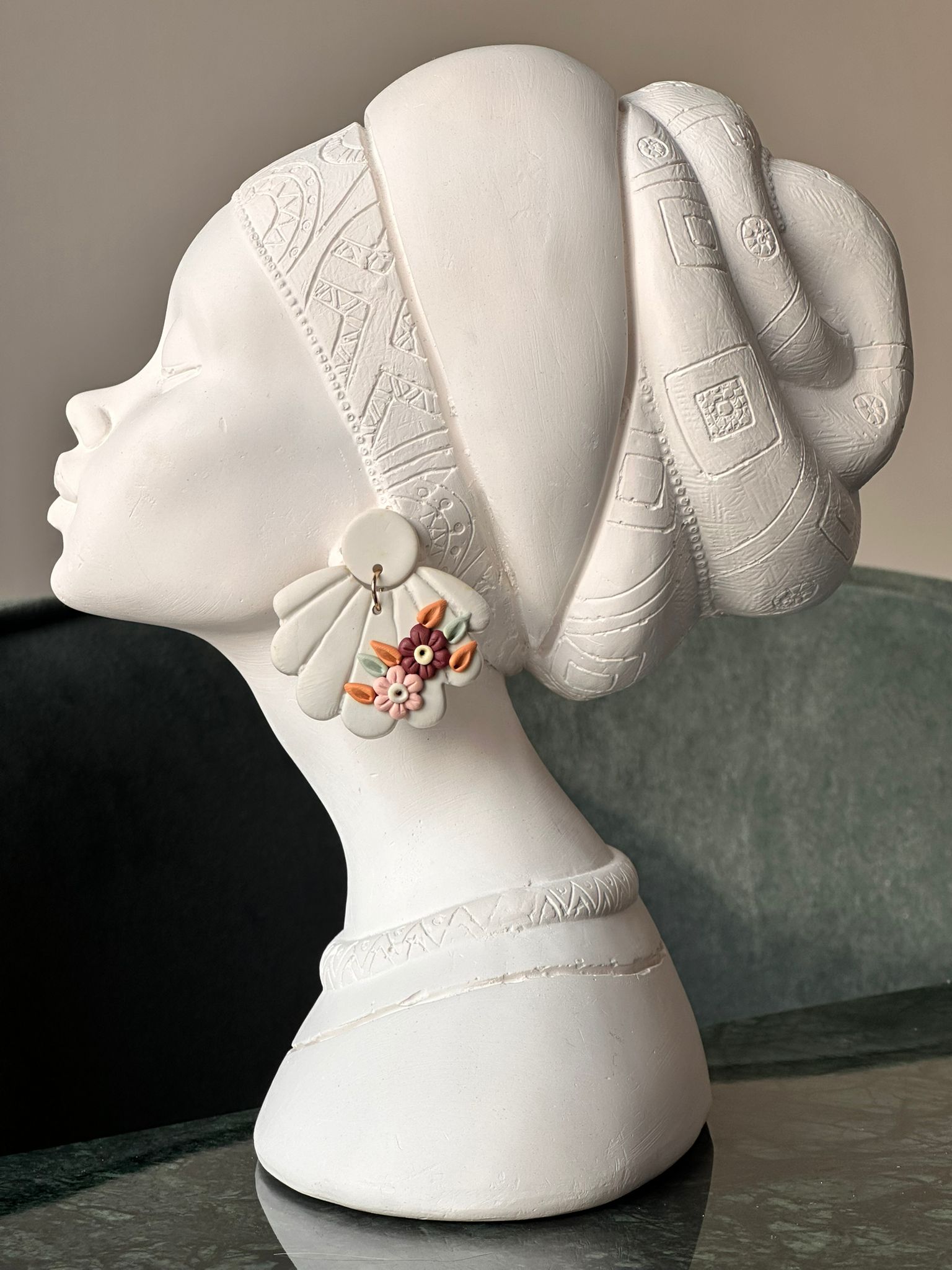 Yarım Çiçek Tablo Küpe