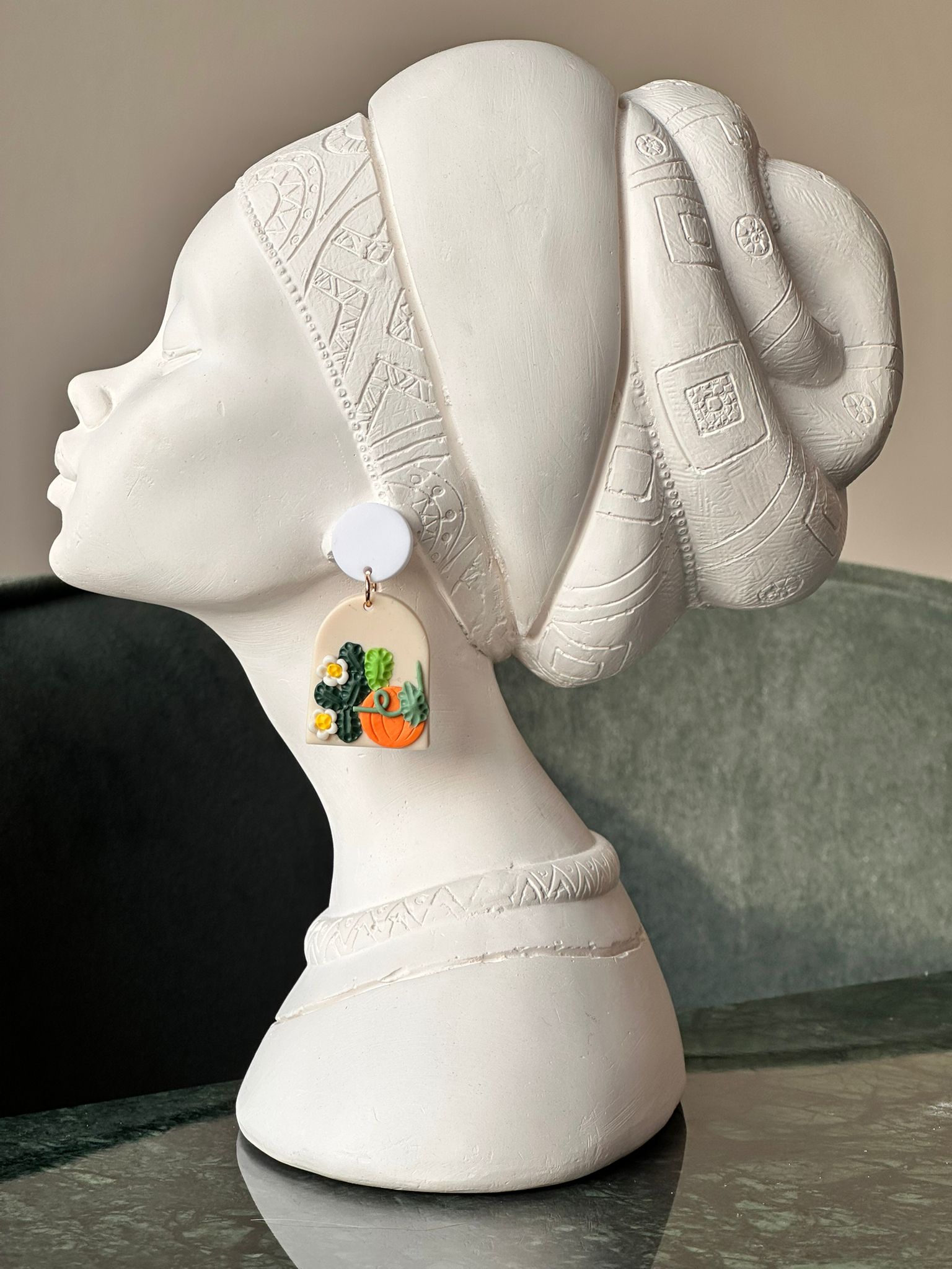 Tablo Küpe Kabak Desenli