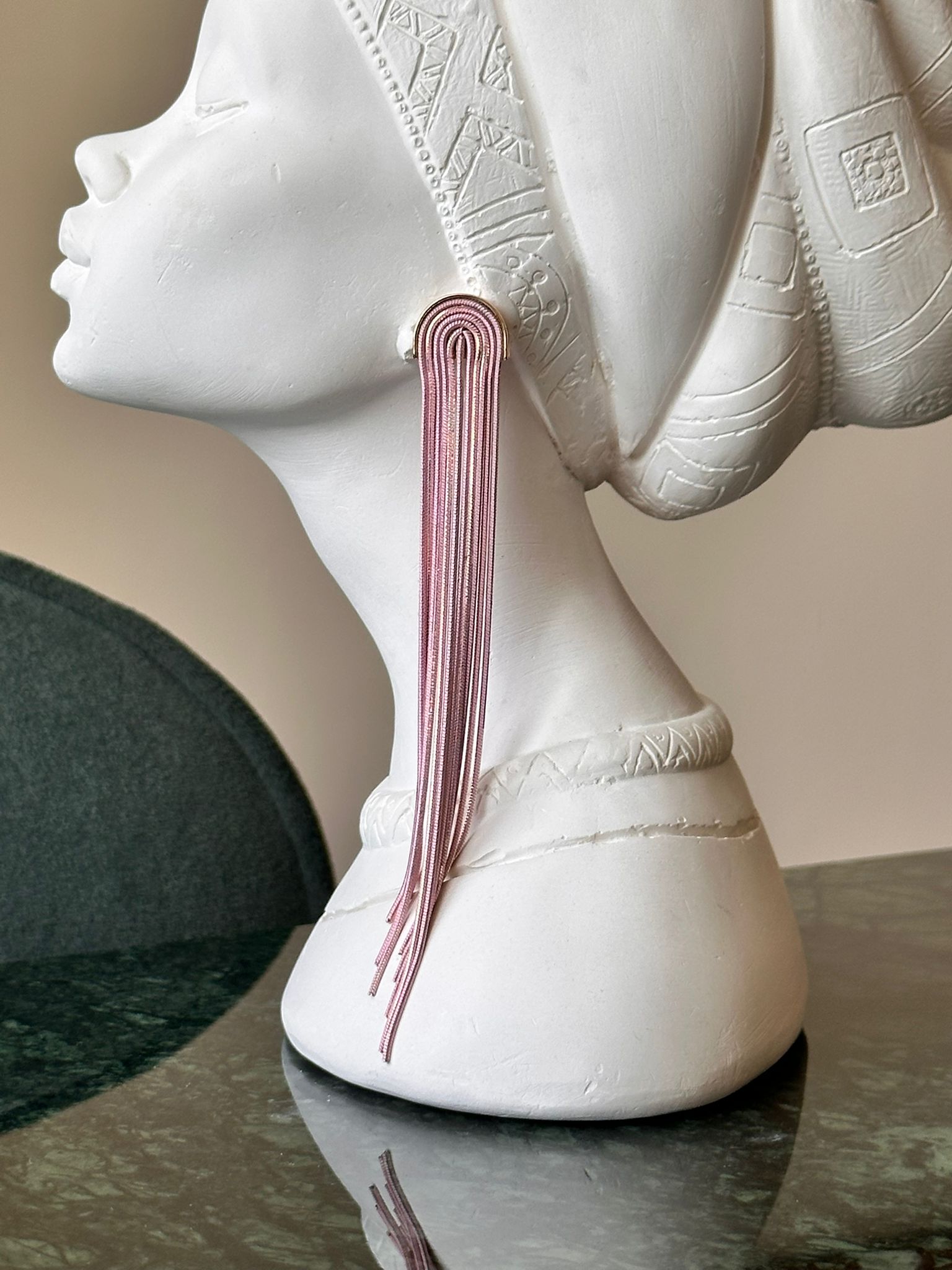 Pembe Gold Sarkıtmalı Küpe