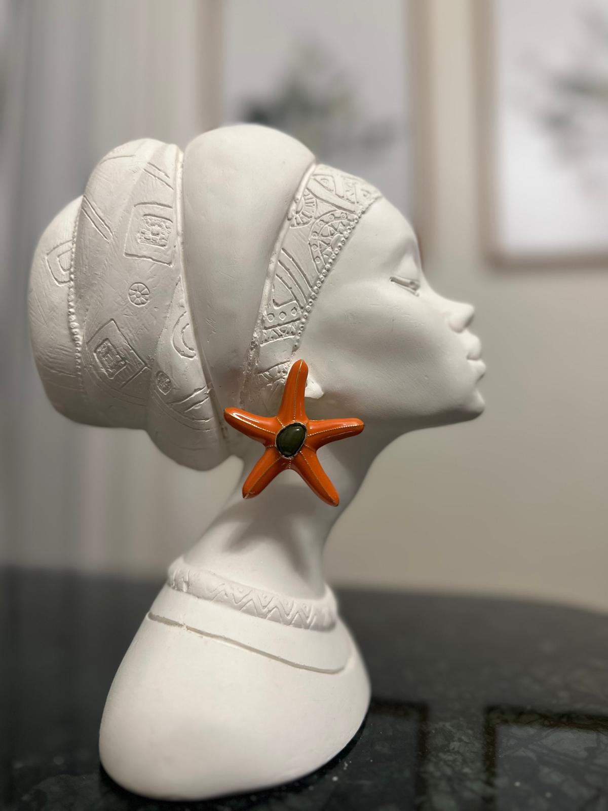 Turuncu Deniz Yıldızı Küpe