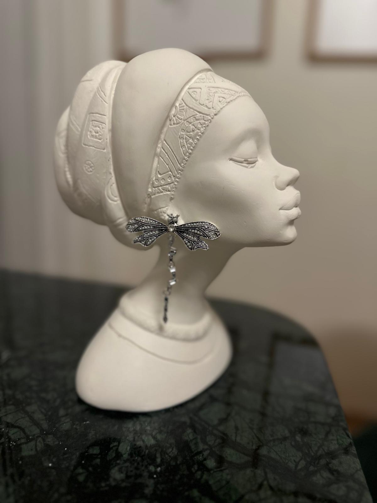 Yusufçuk Küpe İnci Detay Gümüş Rengi Küpe