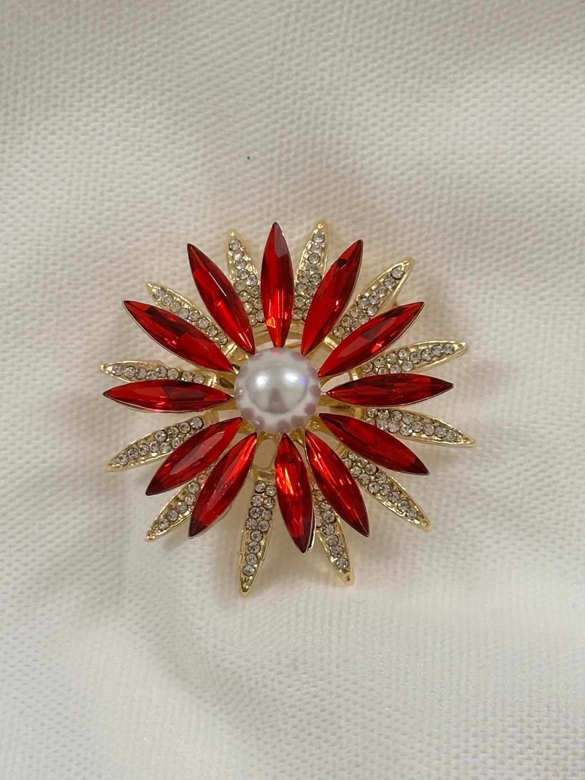 Çiçek Broş İnci Detay