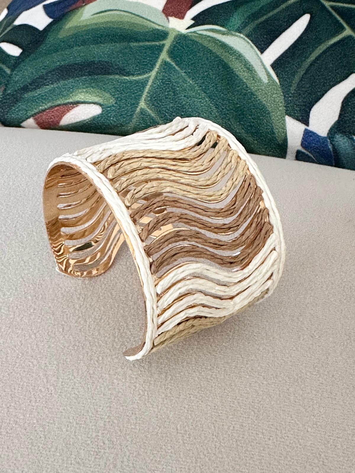 Hasır Yazlık Krem Kahve Kelepçe