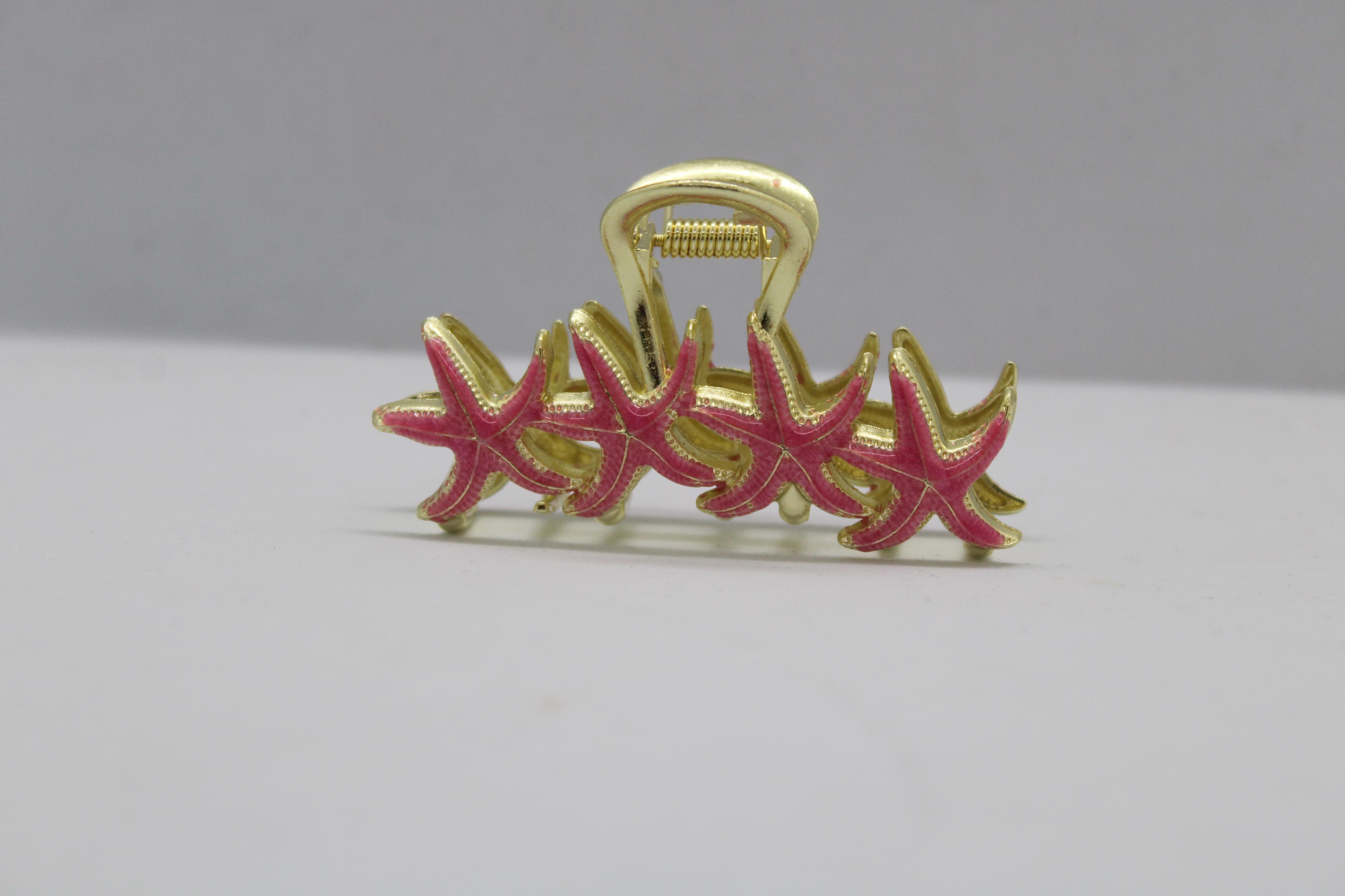 Pembe Deniz Yıldızı Metal Mandal Toka